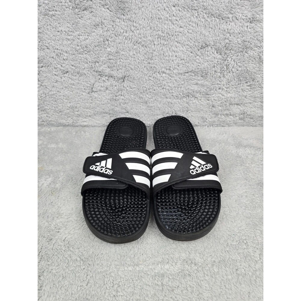 Adidas Adissage Slides Sandals Mens Size 13 Black/White #F35580